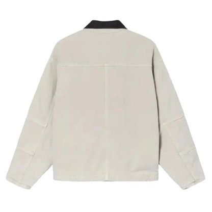 Stussy Washed Canvas Shop Jacket Bone - Afewvibe