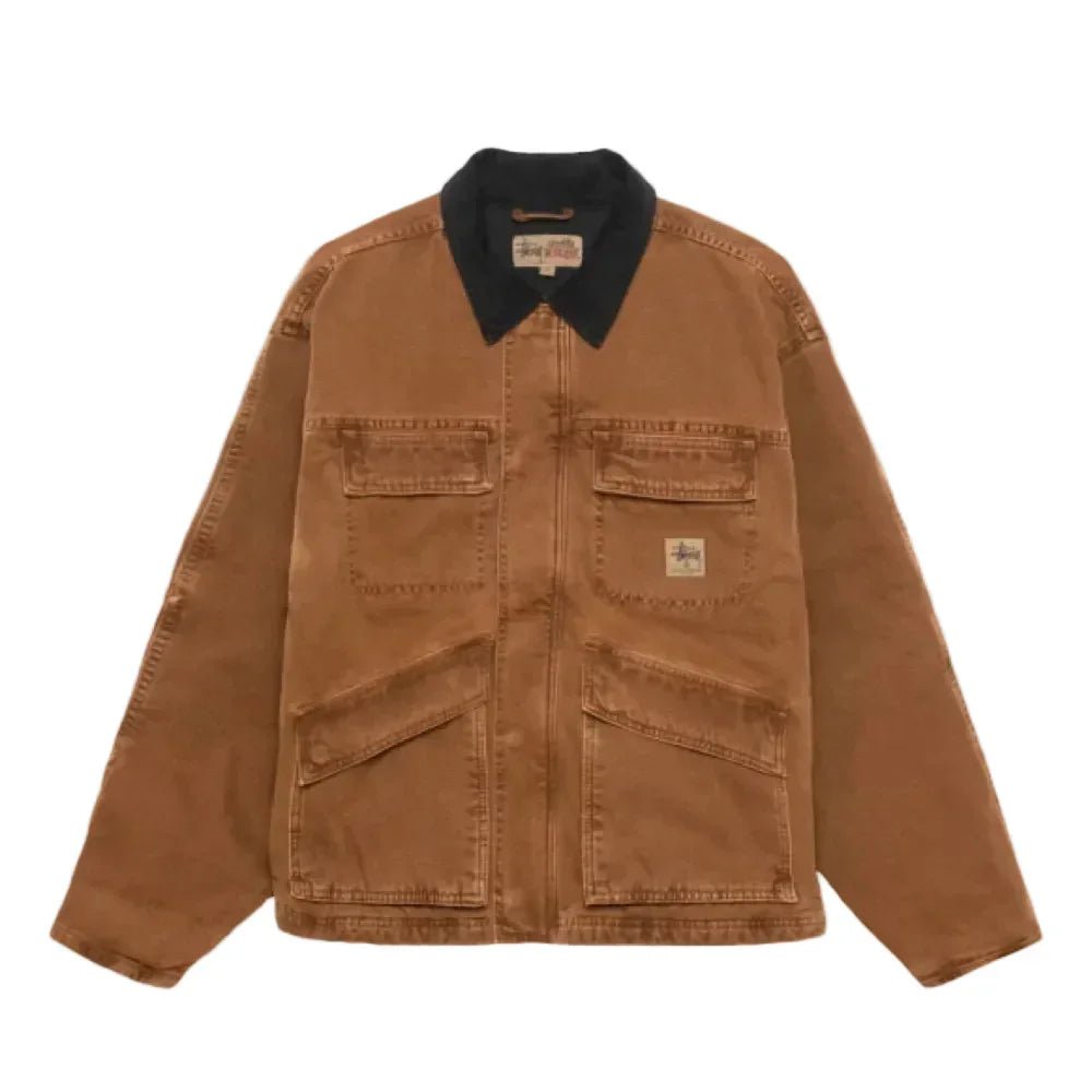 Stussy Washed Canvas Shop Jacket Bronze - Afewvibe