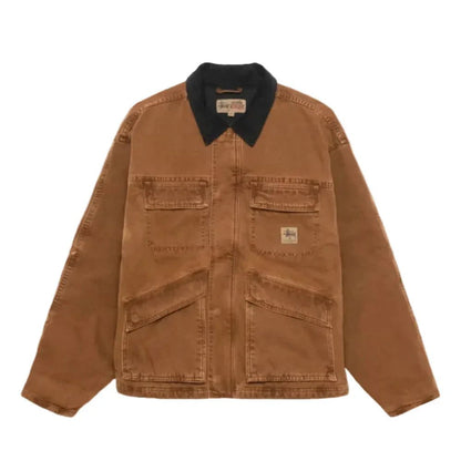 Stussy Washed Canvas Shop Jacket Bronze - Afewvibe