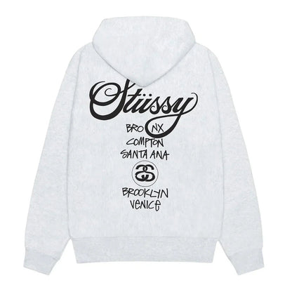 Stussy World Tour Hoodie Ash Heather - Afewvibe