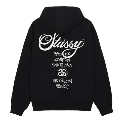 Stussy World Tour Hoodie Black - Afewvibe