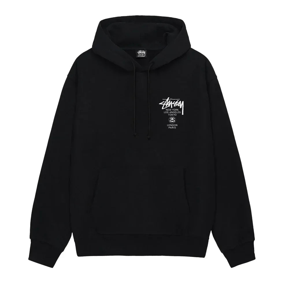Stussy World Tour Hoodie Black - Afewvibe